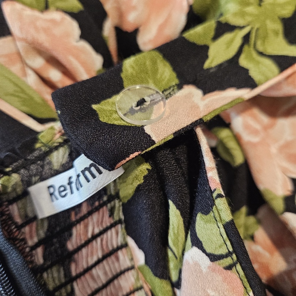 Reformation Saltillo Midi Dress‎ Size 0 Rosalia Rose Pink Floral Cottagecore - Picture 8 of 10